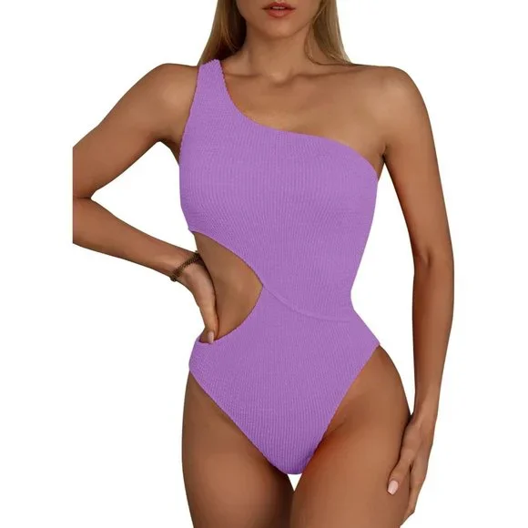 Swim | Womens Purple Cutout One Piece One Shoulder Ribbed Monokini Bathing Suits | Poshmark Swim | Womens Purple Cutout One Piece One Shoulder Ribbed Monokini Bathing Suits | Poshmark